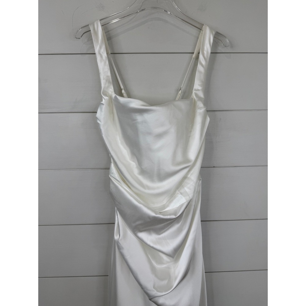 NWT Babyboo Calanthe Ivory Satin Corset Pleated Bridal Maxi Dress XXL - Picture 3 of 13